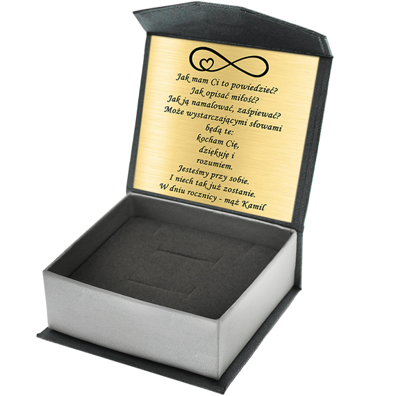 Pudełko na biżuterię z grawerem tabliczka złota